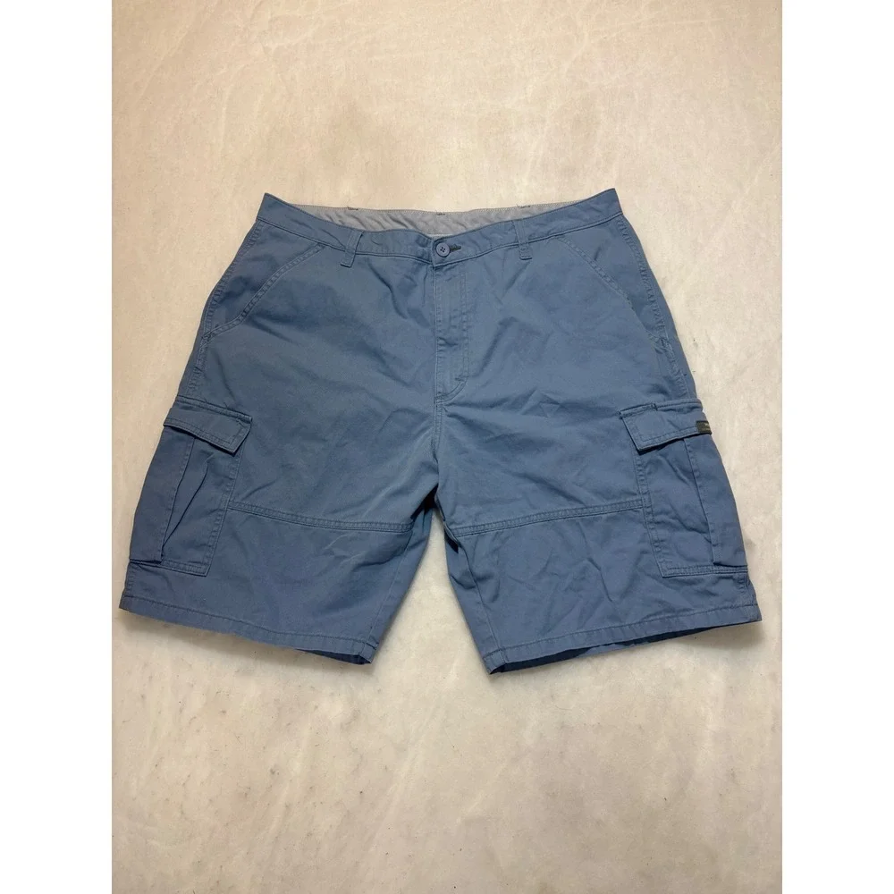 Wrangler Cargo Shorts Men's Blue Flat Front Classic Fit Size 38‎